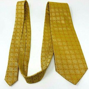 LEONARDO MILANO MENS TIE Necktie Gold/Tan Diamond/